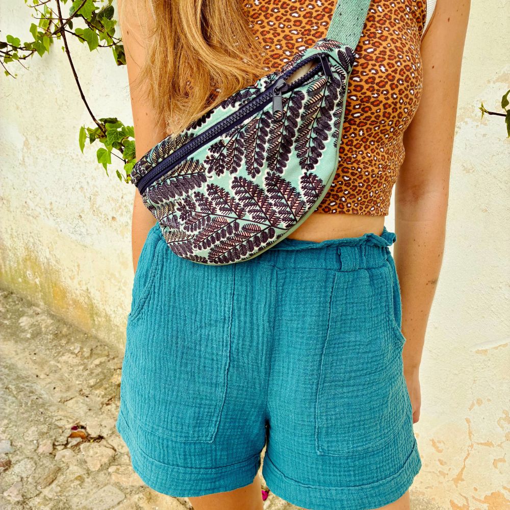 Sac banane BIKOLOR - Velours forêt