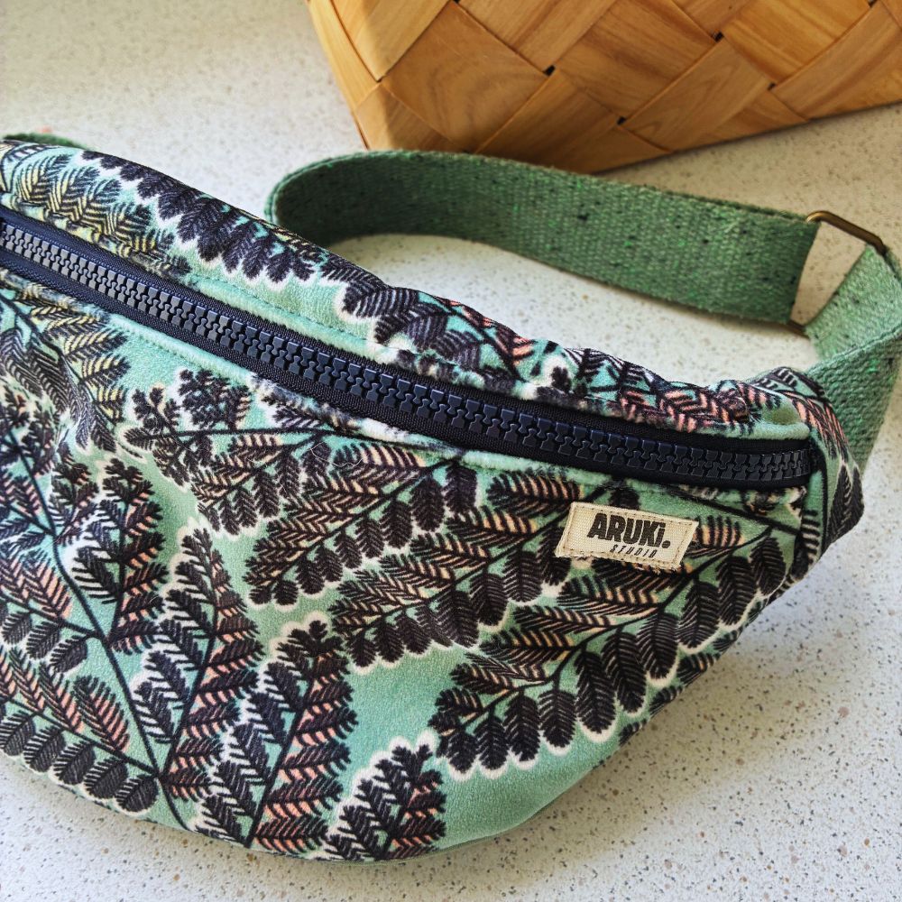 Sac banane BIKOLOR - Velours forêt